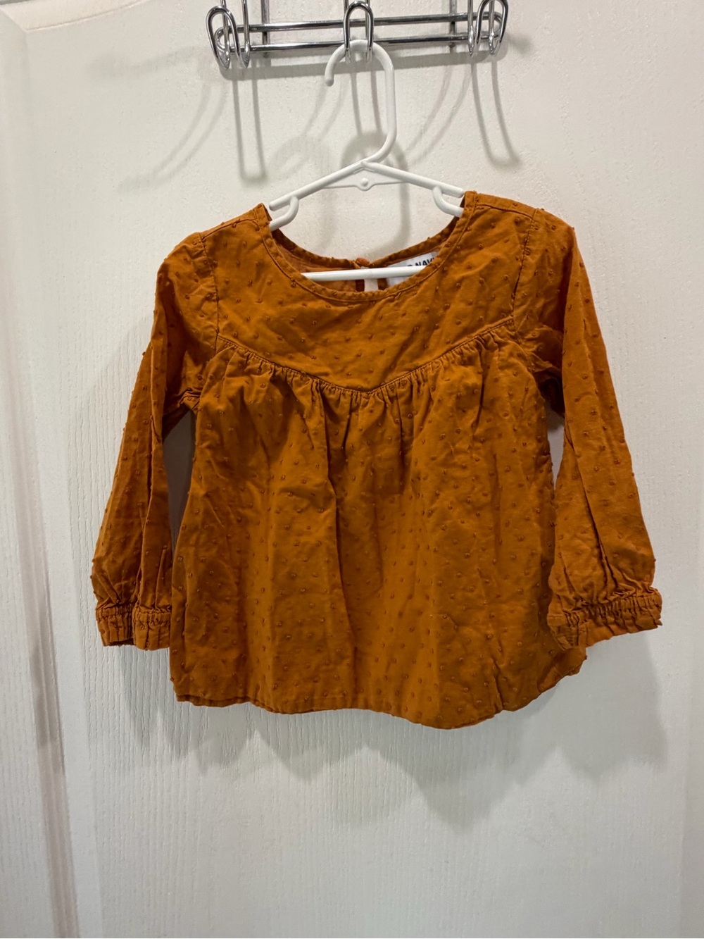Old Navy Girls' Long-Sleeve Peasant Top - Rust Orange